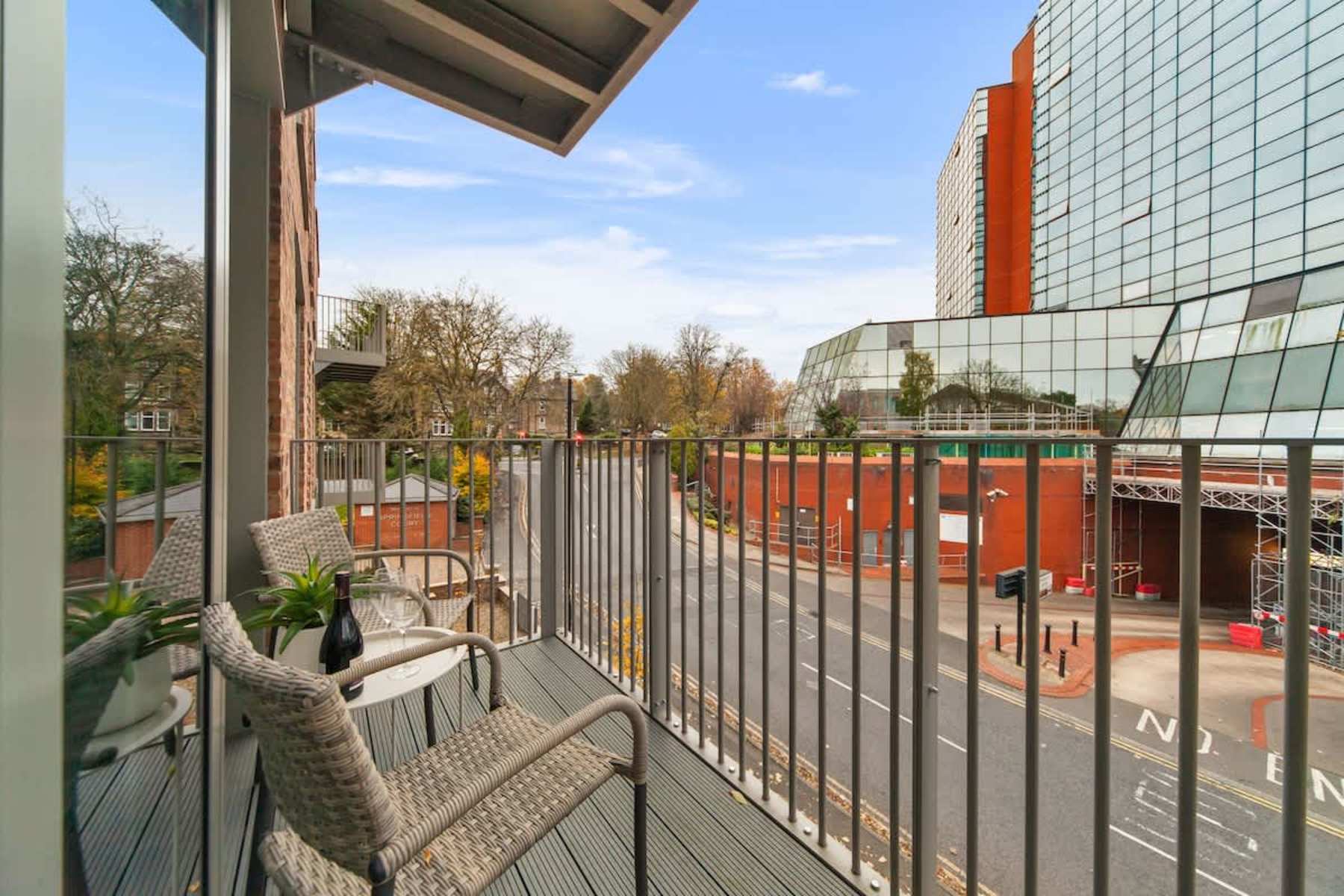Balcony with views at Atlas House Eight, Harrogate