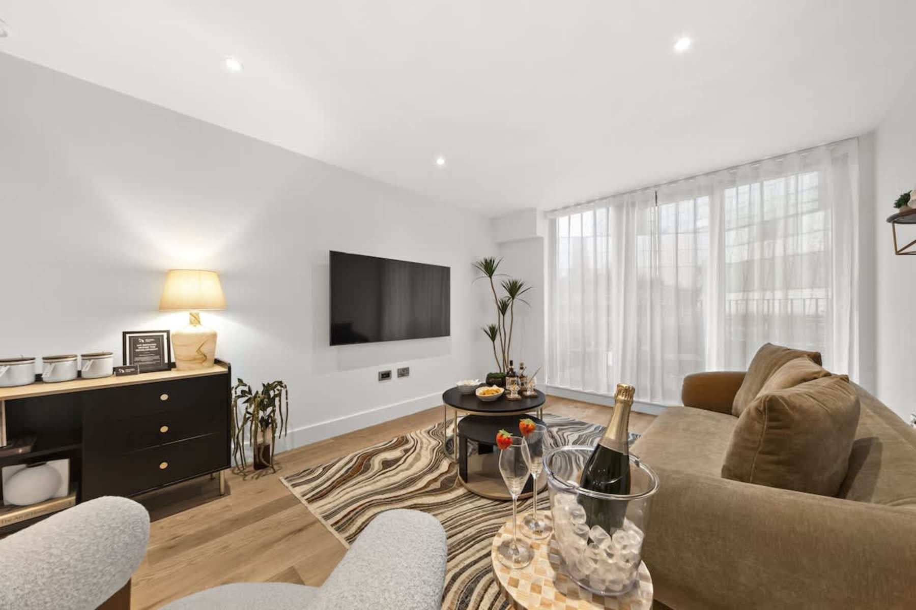 Living room at Atlas House Eight, a two-bedroom apartment in central Harrogate