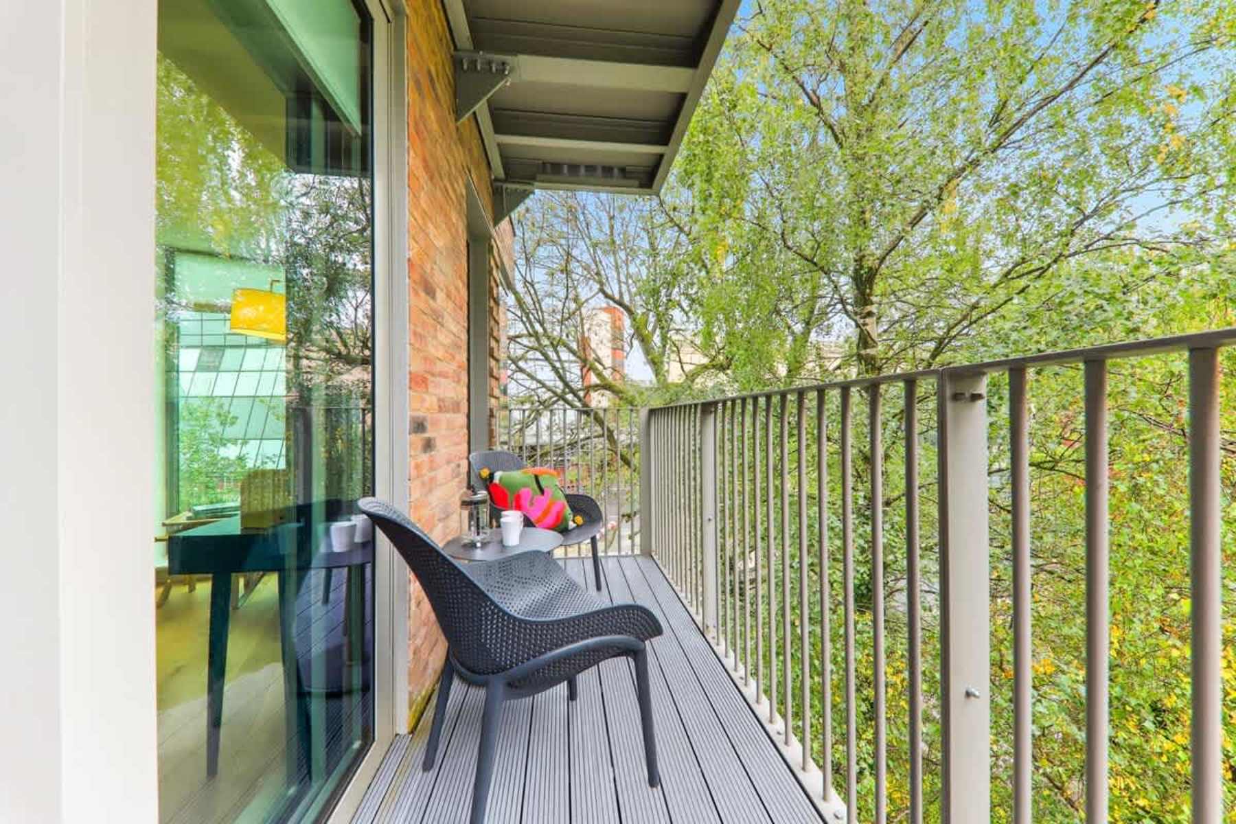 Private balcony at Atlas House Sixteen, Harrogate