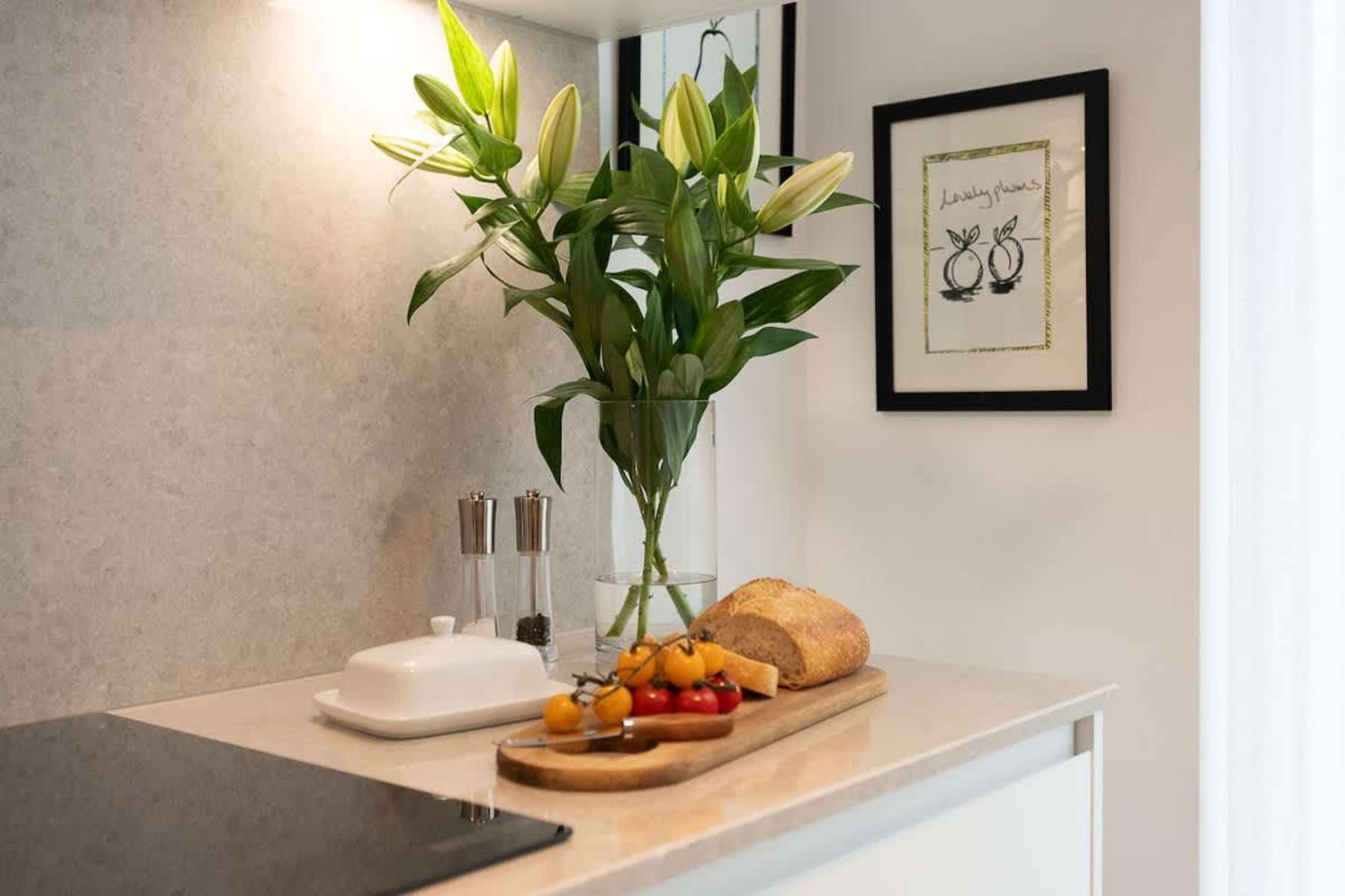Kitchen worktop at Atlas House Three, Harrogate