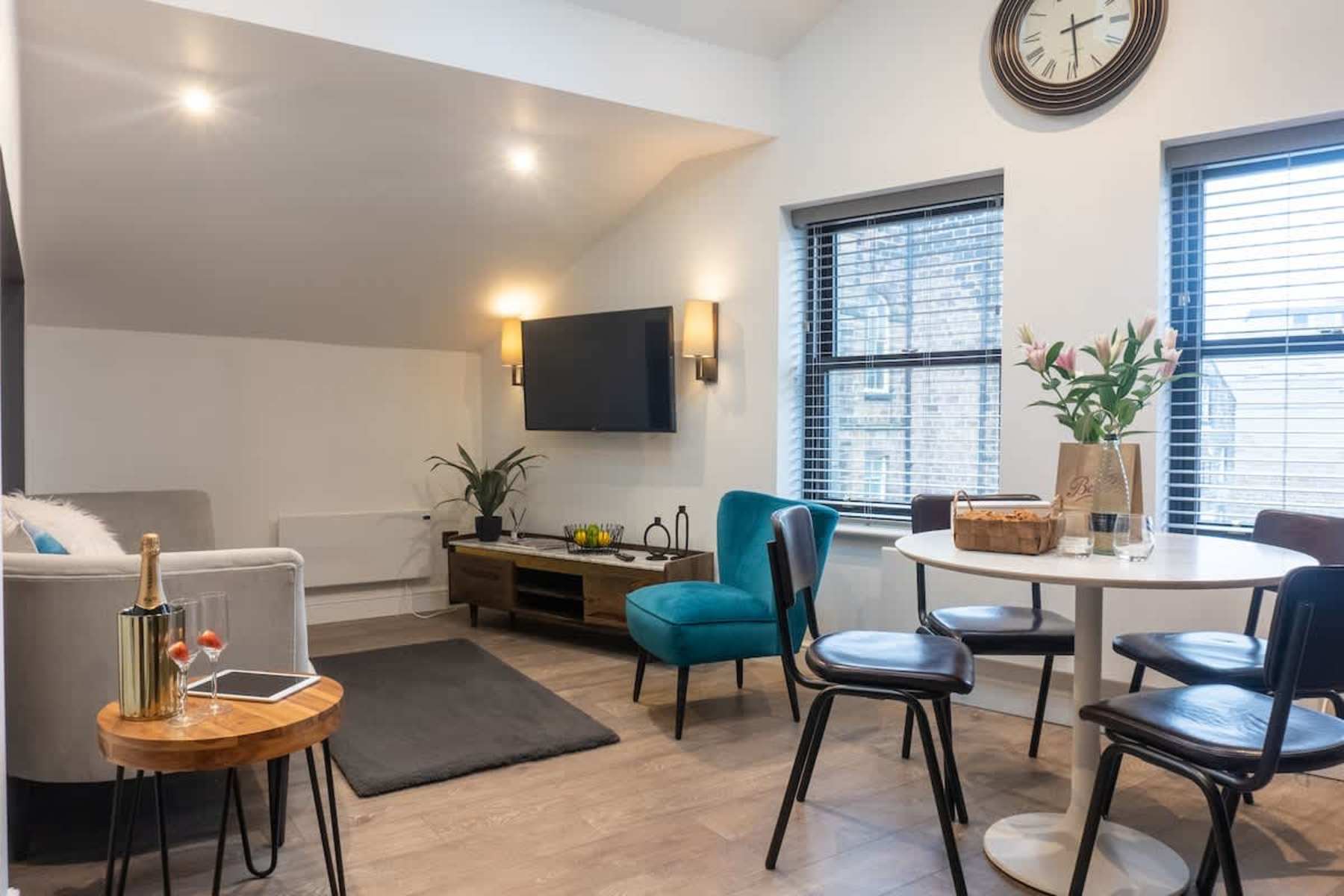 Open-plan living and dining room at Cheltenham Two, Harrogate